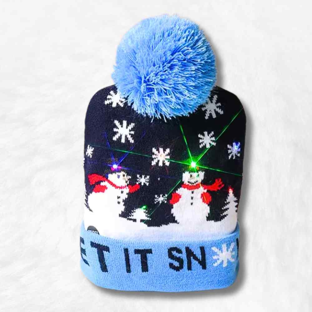 Bonnet de Noel Lumineux Bonhomme de Neige