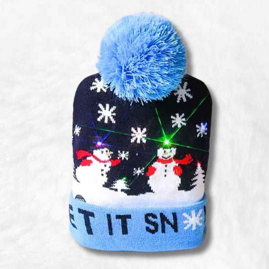 Bonnet de Noel Lumineux Bonhomme de Neige