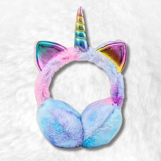Cache Oreille Fille Licorne bleu