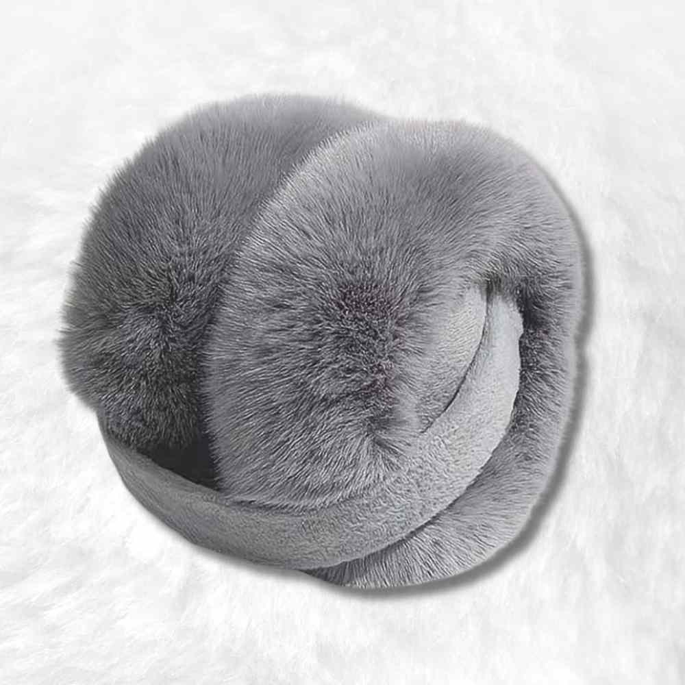 Cache Oreille Fourrure Gris plié