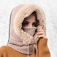 Cagoule Femme Hiver​ beige portée