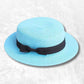 Canotier de Paille bleu ciel