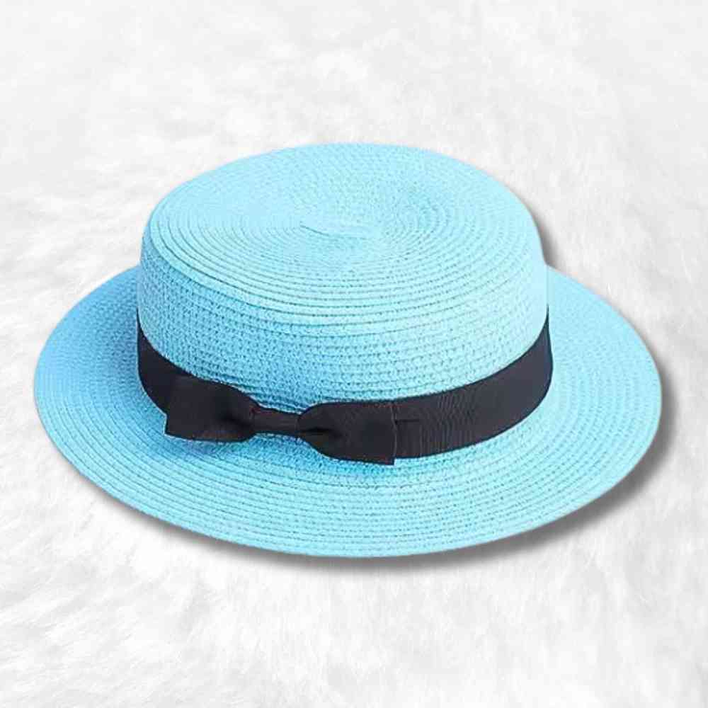 Canotier de Paille bleu ciel
