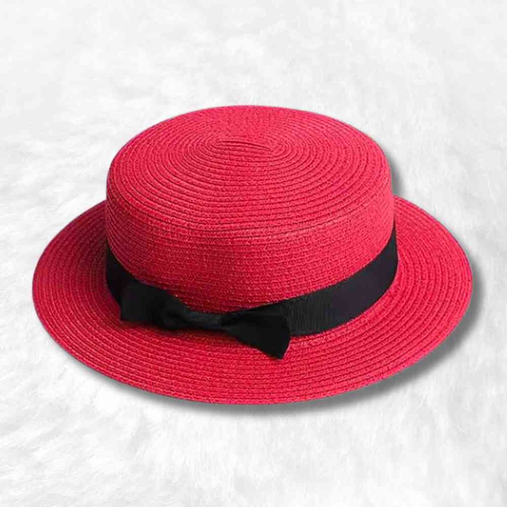 Canotier de Paille rouge