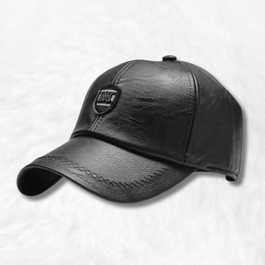 Casquette Cuir Homme Noir