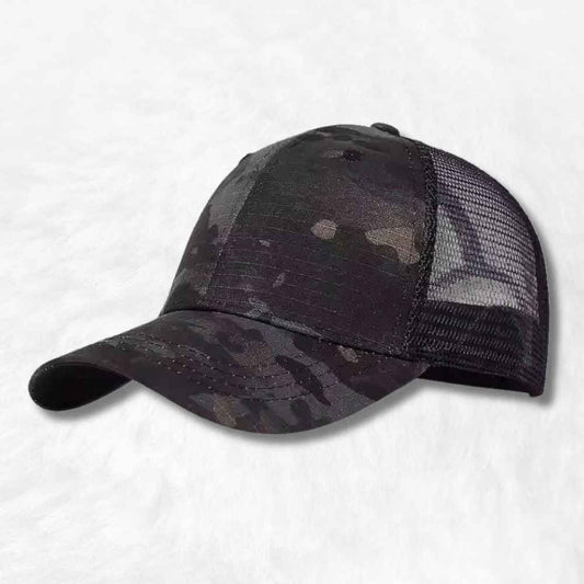 Casquette Militaire Trucker Camouflage Noir