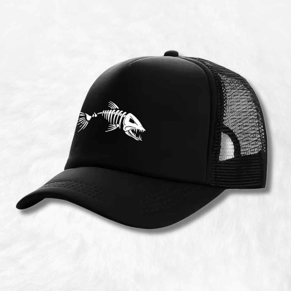 Casquette pécheur poisson noir