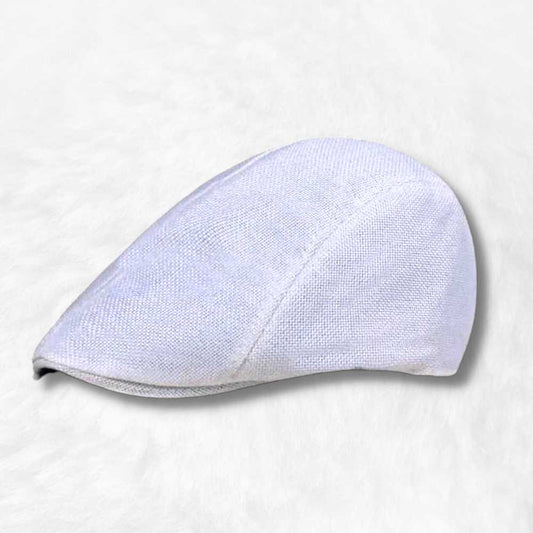 Casquette Plate Été Homme Blanche.