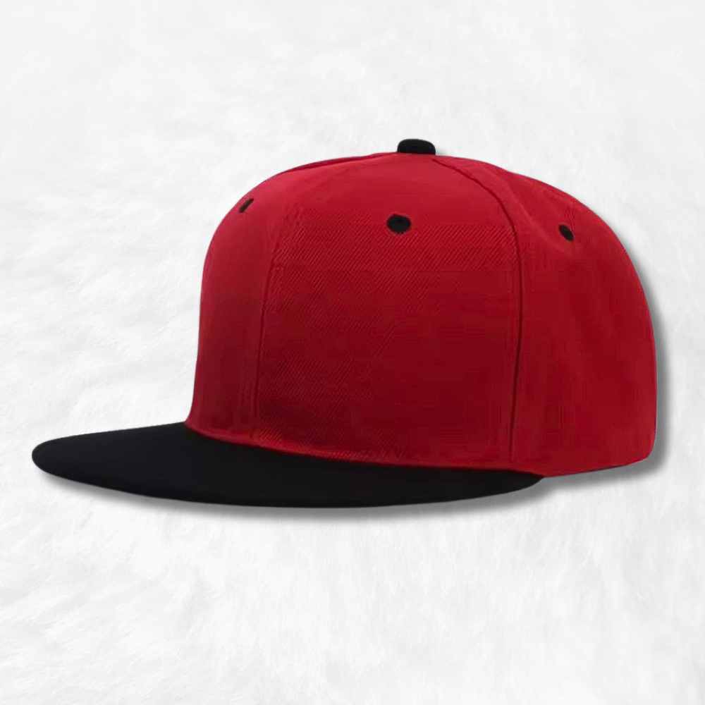 Casquette Snapback visière plate noir & rouge