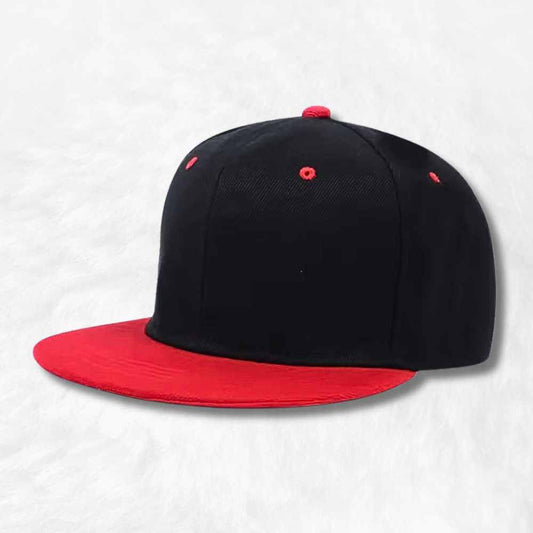 Casquette Snapback plate rouge & noire