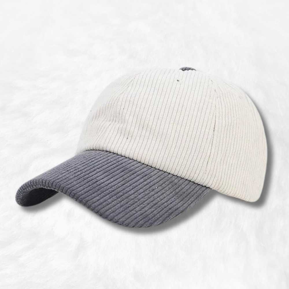 Casquette Velours Côtelé Bicolore Gris