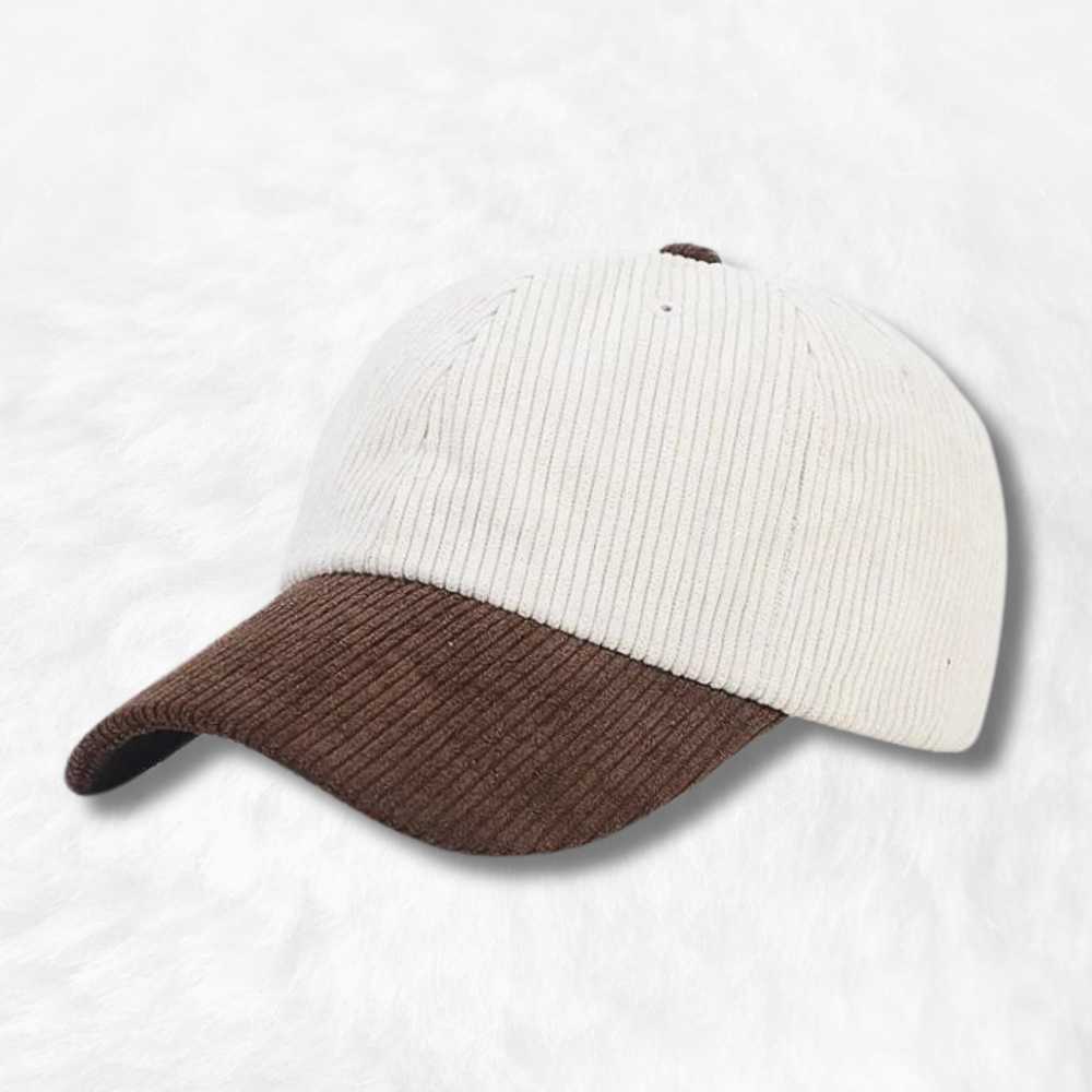 Casquette Velours Côtelé Bicolore Marron