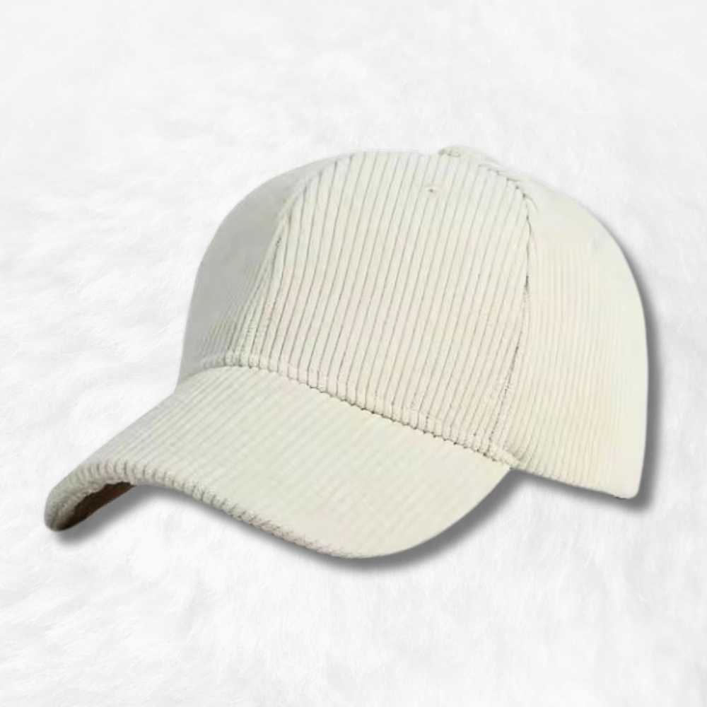 Casquette Velours Côtelé Blanc.