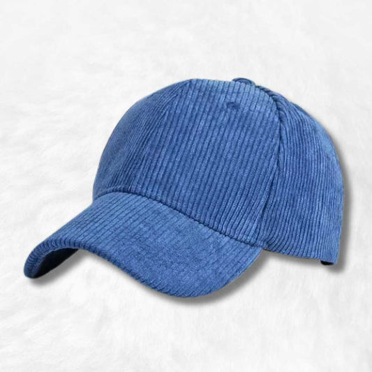 Casquette Velours Côtelé Bleu.