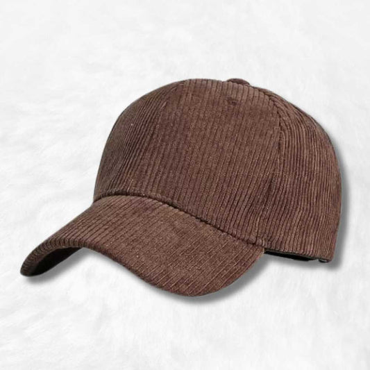 Casquette Velours Côtelé Marron.