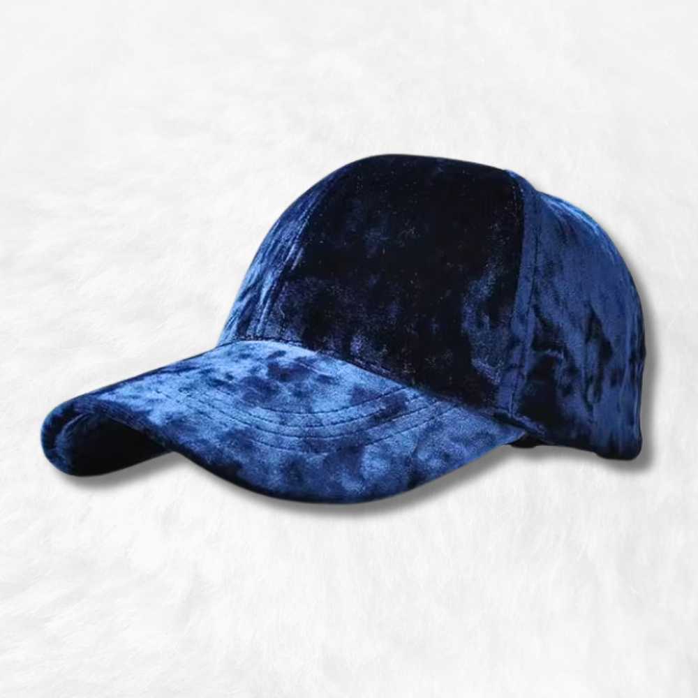 Casquette Velours de Soie Bleu.