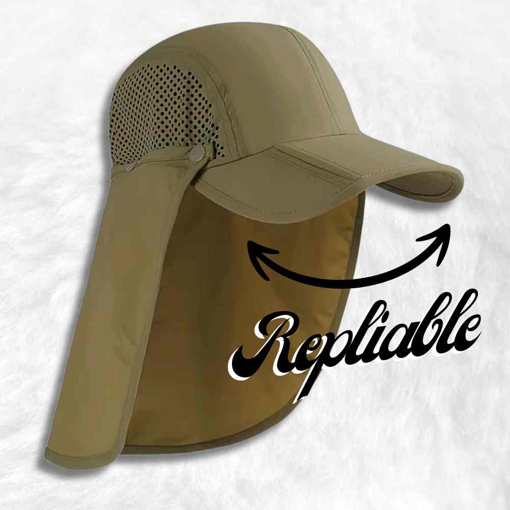 Casquette Longue Visière Anti uv kaki pliable