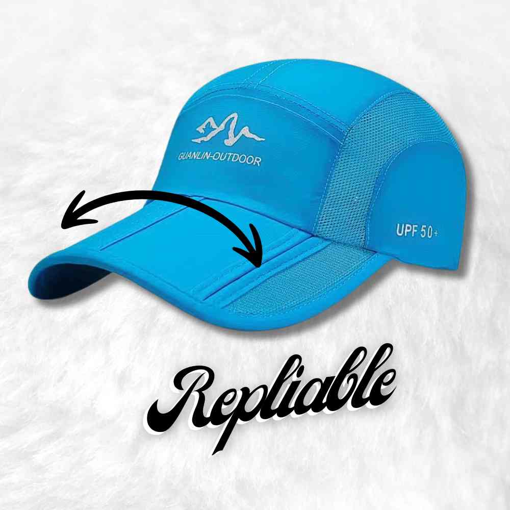 Casquette Montagne bleu à visière pliable