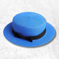 Chapeau Canotier de Paille bleu