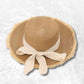 Chapeau de Paille Femme Bohème beige & blanc​