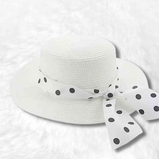 Chapeau de Paille Femme Vintage​ blanc
