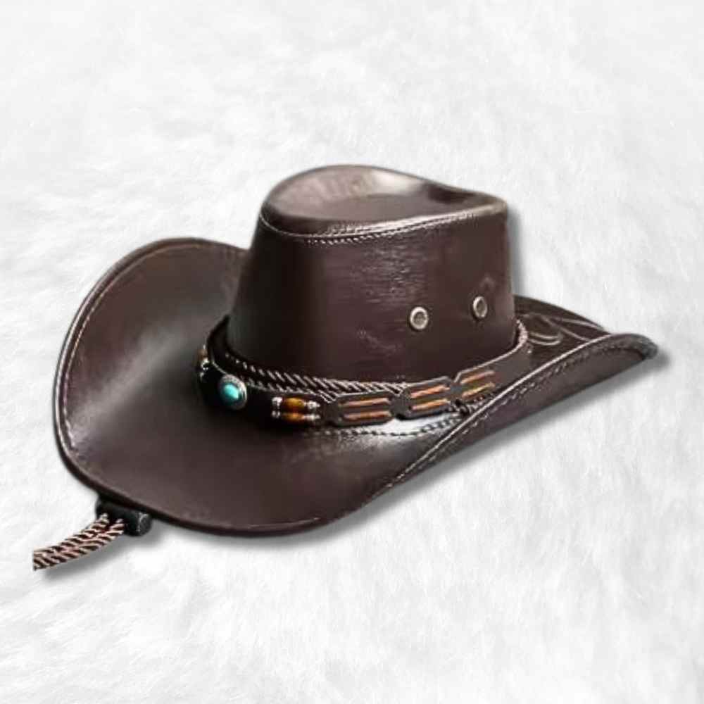 Chapeau Cowboy Cuir marron Femme ​