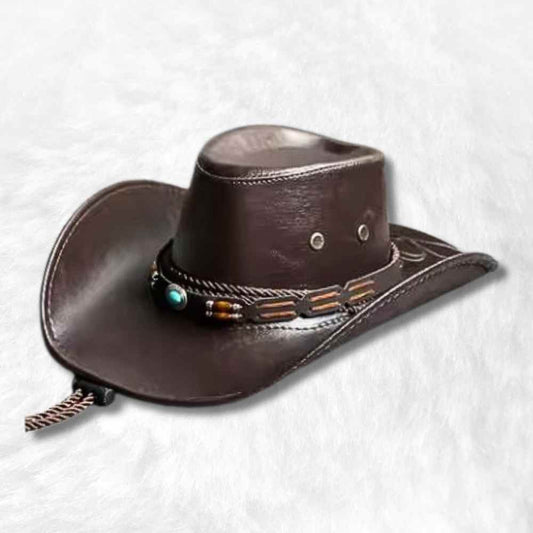 Chapeau Cowboy Cuir marron Femme ​