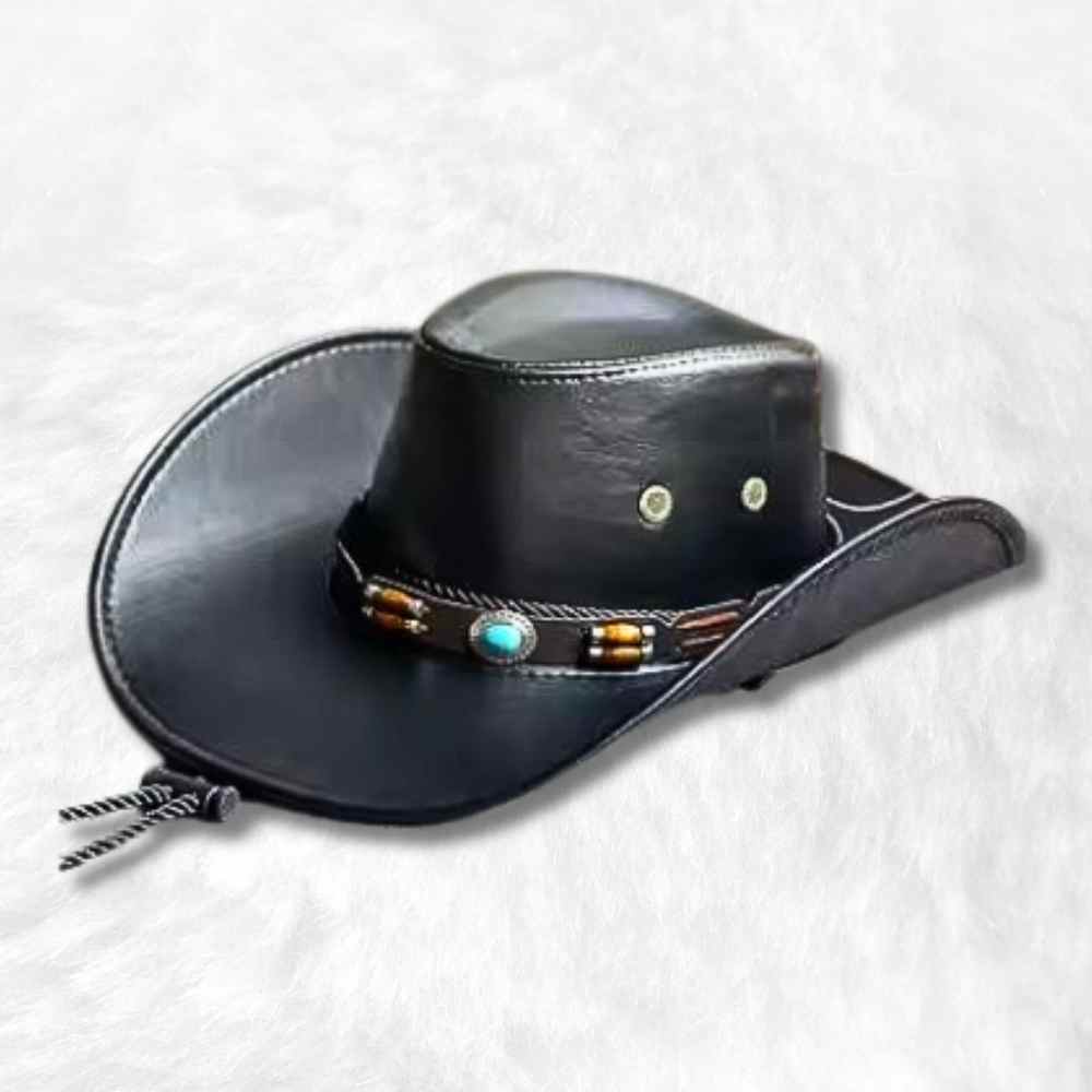 Chapeau Cowboy Cuir noir Femme ​