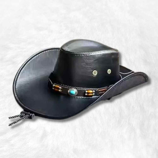Chapeau Cowboy Cuir noir Femme ​