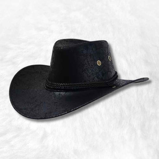 Chapeau Cowboy Cuir noir
