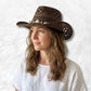 chapeau de cowboy paille brune  femme 
