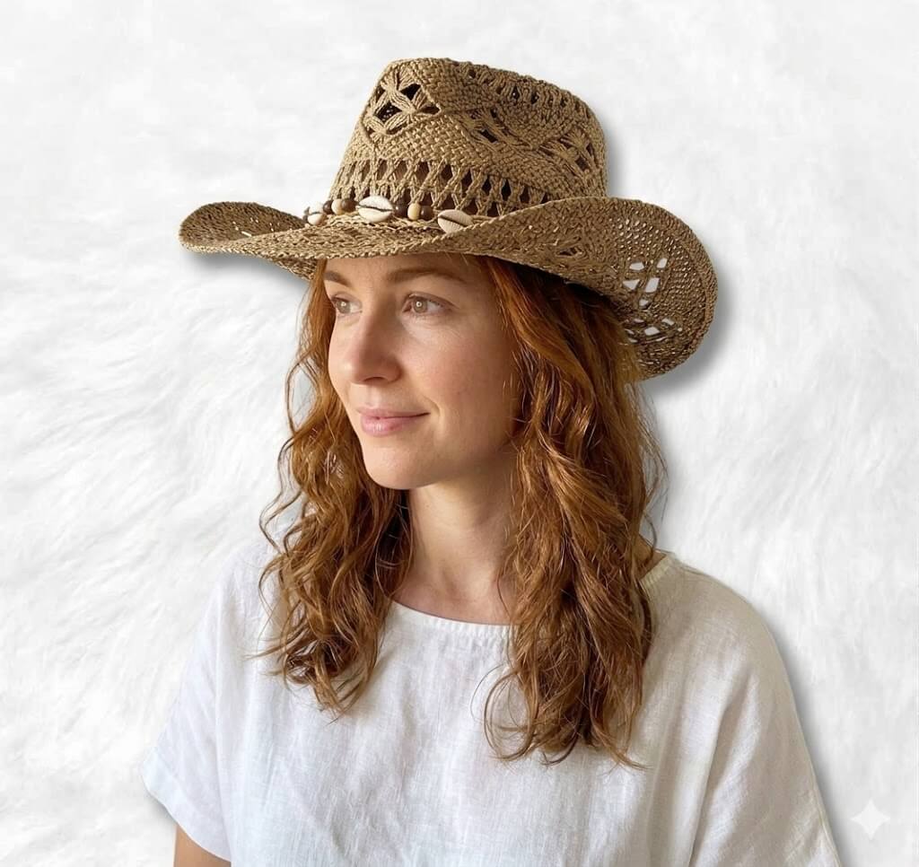 Chapeau Cowboy en Paille marron