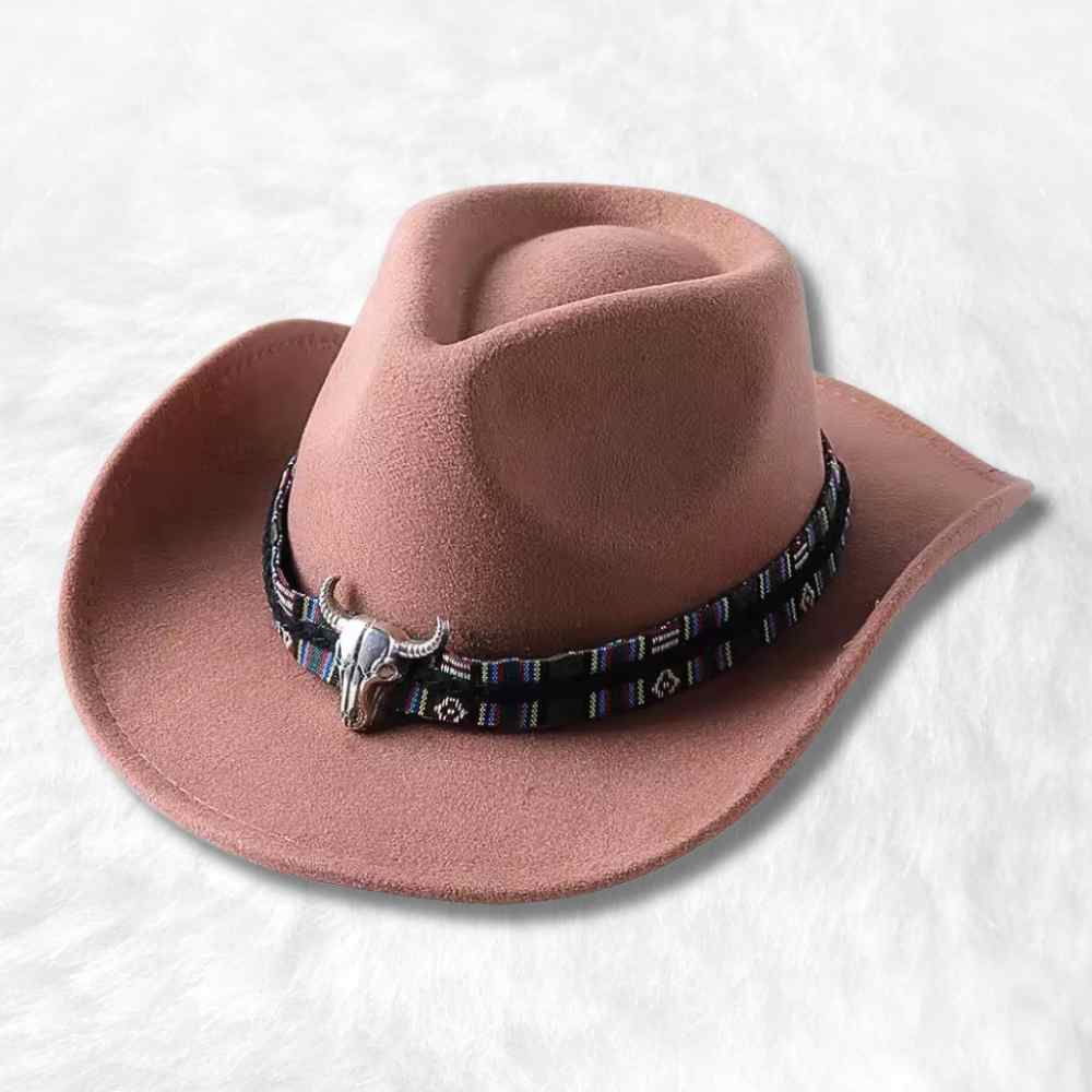 Chapeau Cowboy Feutre​ rose pâle
