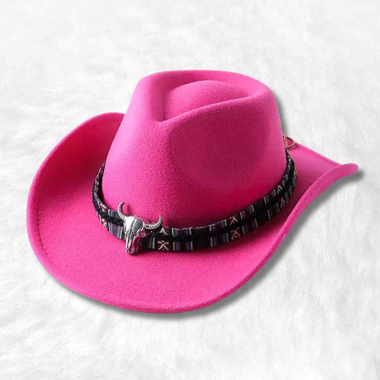 Chapeau Cowboy Feutre​ rose fuchsia