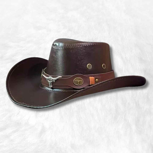 Chapeau Cowboy Homme cuir​ café