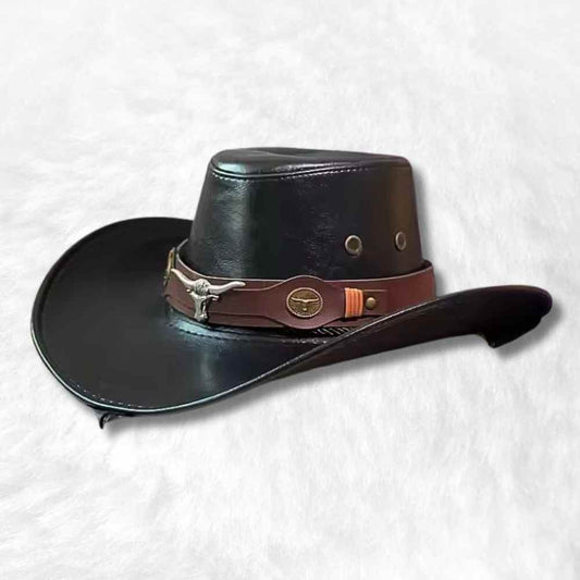 Chapeau Cowboy Homme cuir​ noir