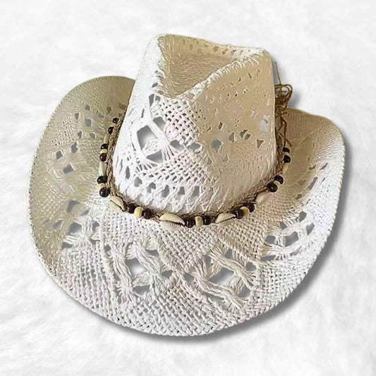Chapeau Cowboy Paille​ blanc