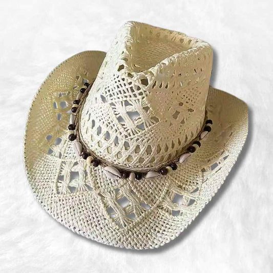 Chapeau de cowboy en paille naturelle de qualité (taille unique), beige, Natural Chapeau de cowboy en paille naturelle de qualité (taille unique), beige, Natural