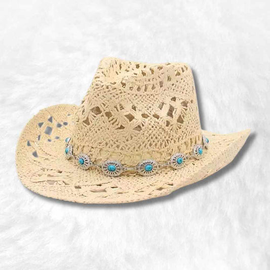 Chapeau Cowboy Paille Femme​ beige