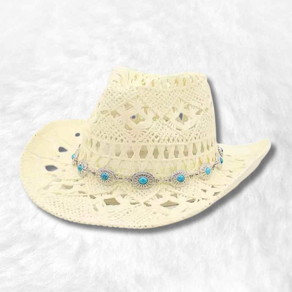 Chapeau Cowboy Paille Femme​ crème