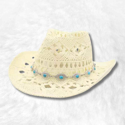 Chapeau Cowboy Paille Femme​ crème