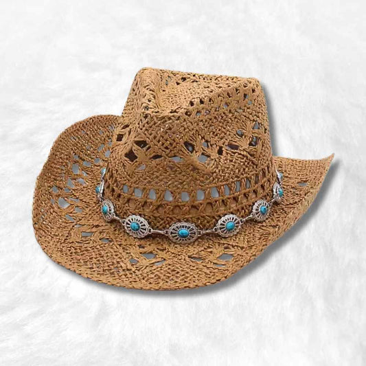 Chapeau Cowboy Paille Femme​ marron
