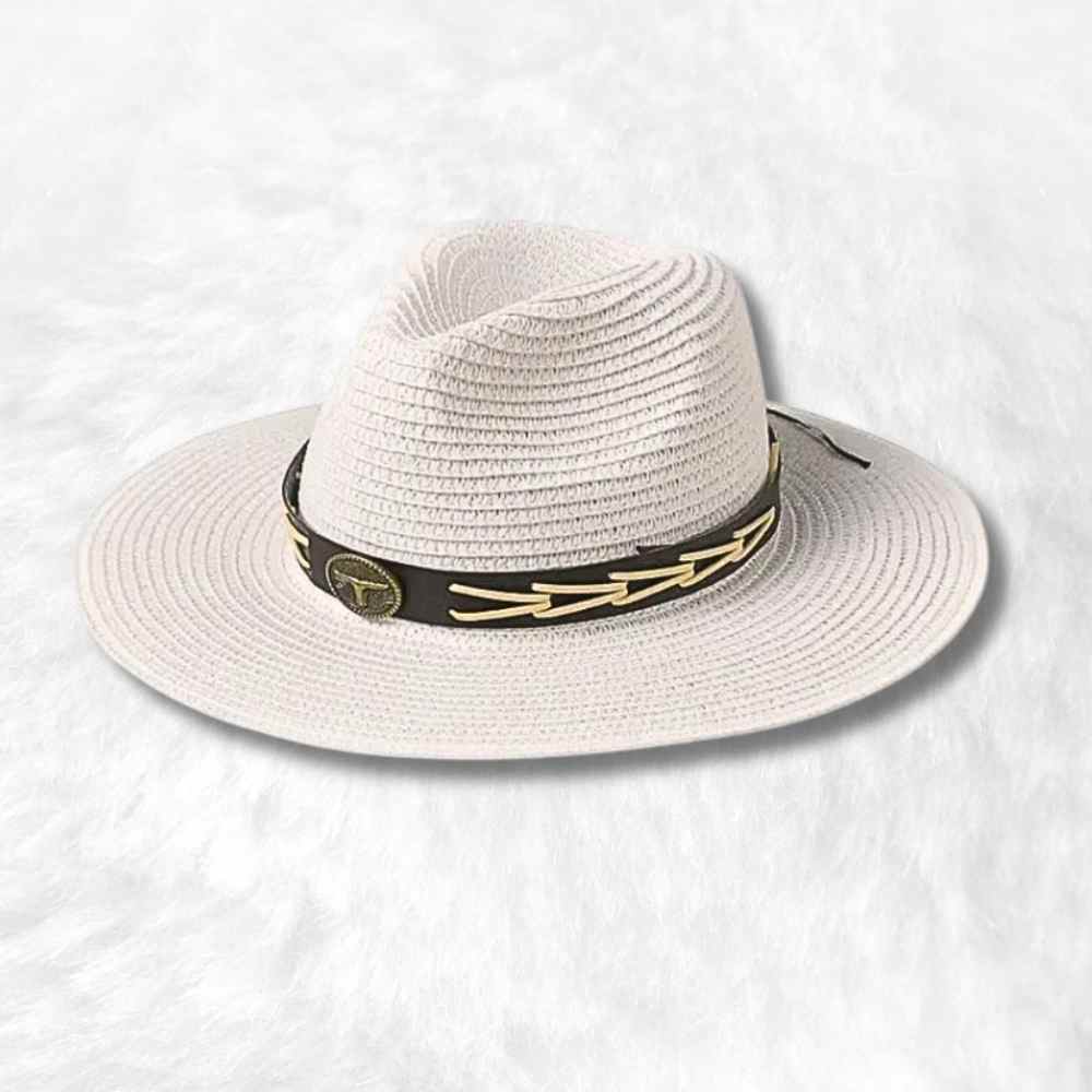 Chapeau Cowboy Paille Homme​ blanc