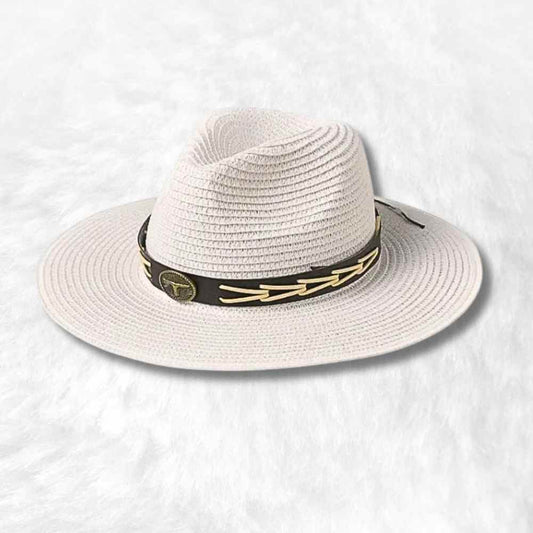 Chapeau Cowboy Paille Homme​ blanc