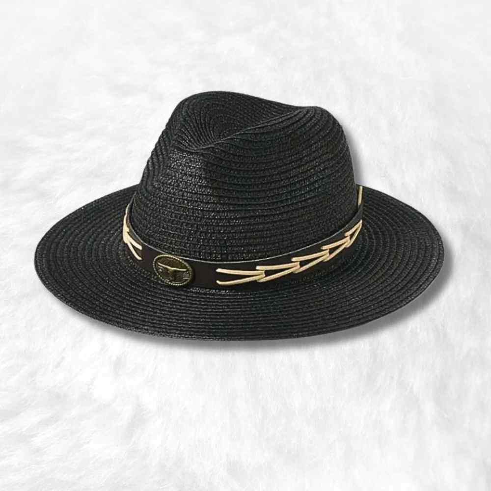 Chapeau Cowboy Paille Homme​ noir