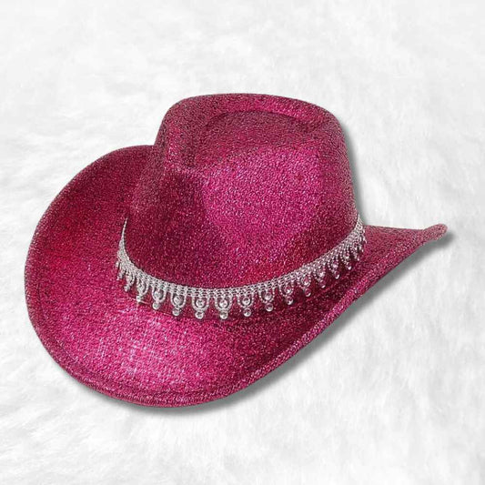Chapeau Cowboy Paillette rose
