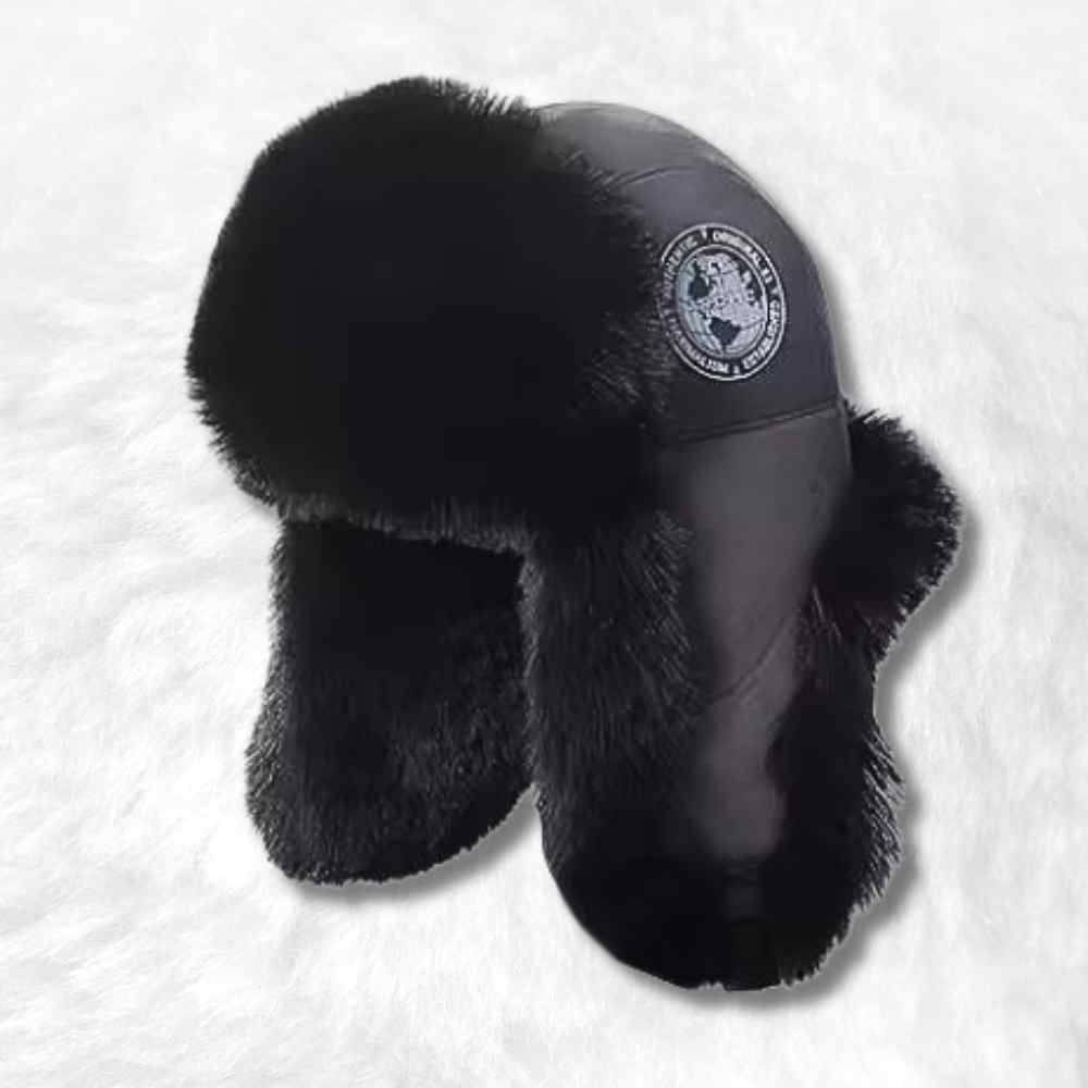 Chapka en Fourrure Homme Noir